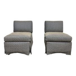 Gaul & Searson Custom Design Slipper Chairs, a Pair. Original Price: $4,680