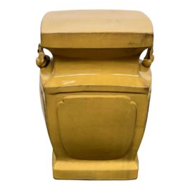 Vintage Mustard Ceramic Garden Stool