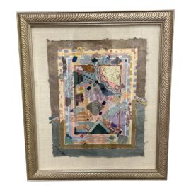 Late 20th Century Custom Framed Untitled Collage + Signed