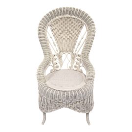 Vintage Shabby Chic Wicker Arm Chair