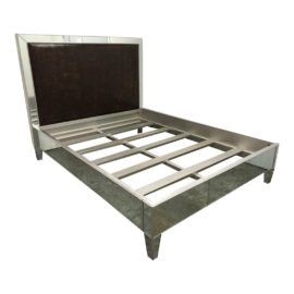 Hollywood Regency Ironies Du Lac Glass Queen Bedframe