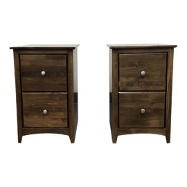 Woodcraft Industries Brown Mahogany Filing Cabinets - a Pair