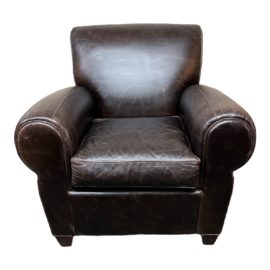 Pottery Barn Manhattan Leather Armchair by Mitchell Gold. Original Price: $1,999