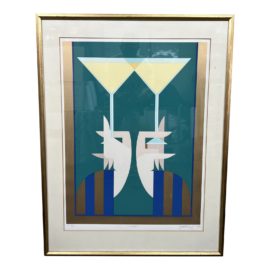 Giancarlo Impiglia " a Toast" Artist Print, Custom Framed