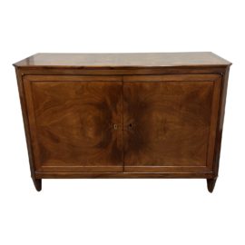 Early 20th Century French Deco Flame Mahogany Buffet. Original Price: $8,000