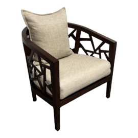 Crate & Barrel Ankara Chair + Fabric Cushion