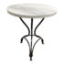 Contemporary White Marble Top + Iron Base Side Table