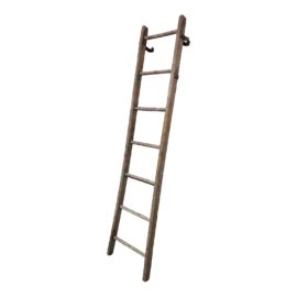 Antique Wood Library Ladder