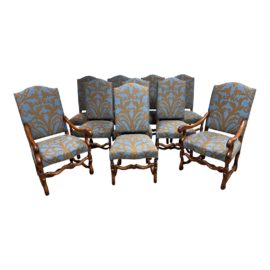 John Hall Designs French Louis XIII Dining Chairs, Set of Ten. Original Price: $14,800.00