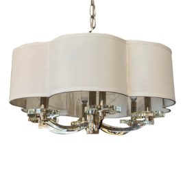 Hudson Valley Nickel + Glass Chandelier. Original Price: $2,496