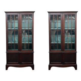 Pair of Vintage Locking Glass Front Display Cabinets