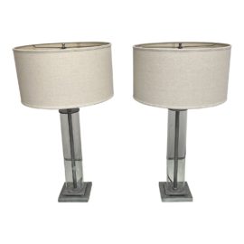 Restoration Hardware French Column Table Lamps, a Pair. Original Price: $1,190