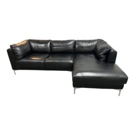 Design Within Reach Nicoletti Albert Black Leather Sectional. Original Price: $7,200