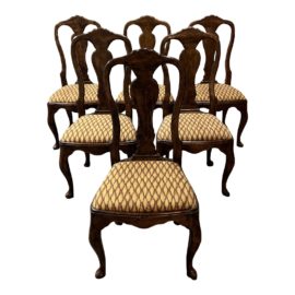 Vintage French Provincial Style Dining Chairs, Set of Six