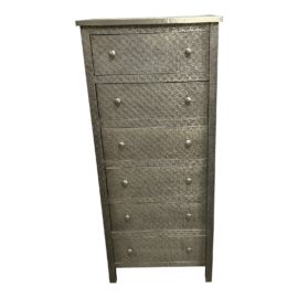 Embossed Metal Kiran Tall Dresser. Original Price: $880