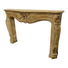 1970's Hand Carved Wood Fireplace Mantel. Original Price: $15,000