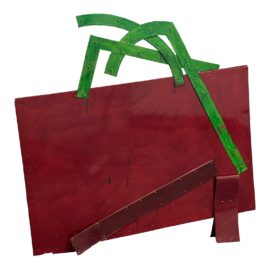 Original Artwork Freestanding Red + Green Metal