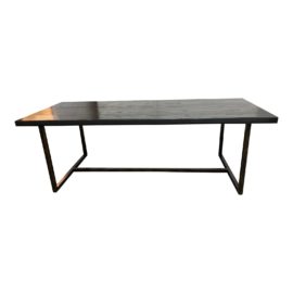 Custom Design Black Finish + Metal Base + Wrap Table