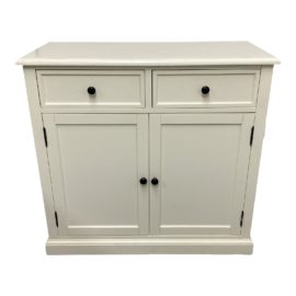 Contemporary Shabby Chic Distressed White Cabinet