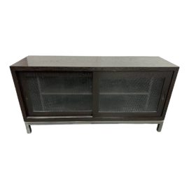 Mid-Century Style Two-Door Wood Media Cabinet