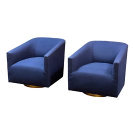 Restoration Hardware 1950's Italian Shelter Arm Swivel Chairs, a Pair. Original Price: $5,590