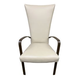 Ruth Livingston Studio Mercury Custom Ivory Leather Arm Chair. Original Price: $2,200