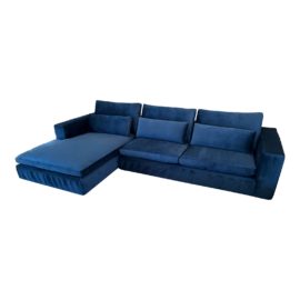 NEW Custom Design Contemporary Two Piece Performance Velvet Sectional. Original Price: $7,400