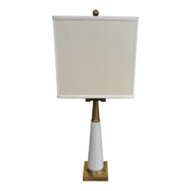 Currey & Company Model #6442 Porcelain + Antique Brass Table Lamp