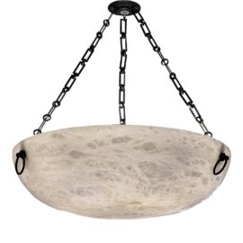 Vaughan Designs Burton Alabaster Dome Pendant Chandelier. Original Price: $4,000