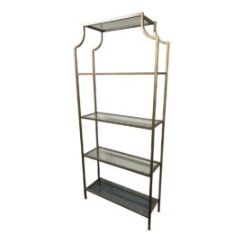 Maker & Moss Pagoda Style Glass + Brass Finish Etagere