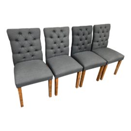 Skyline Furniture Tufted Gray Dining Chairs, Set of Four. Original Price: $999