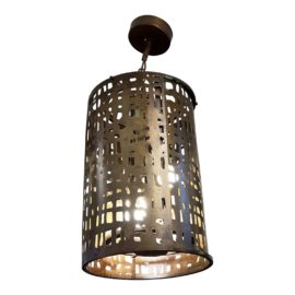 Contemporary Lazer Cut Bronze Finish Pendant