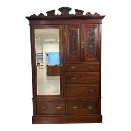 Antique 1895 English Mohogany Four Piece Compactum Wardrobe. Original Price: $4,800