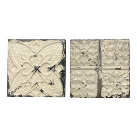 Shabby Chic Wall Hanging Tiles, a Pair