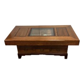 Mid 20th Century Japanese Wood + Copper Hibachi Table