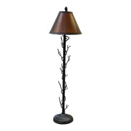 Arts & Crafts Mica Shade Twig Floor Lamp