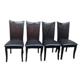 Contemporary Ribbed Back Dining Chairs, Set of Four