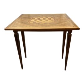 Vinatge Wood Inlay Flip Top Game Table