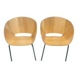 Wolfgang Metzger Lipsie Chairs, a Pair