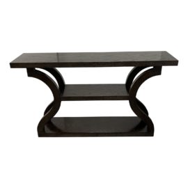 Contemporary Narrow Dark Finish Console + Shelf