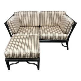 McGuire Furniture Cathedral Loveseat + Ottoman. Original Price: $12,000