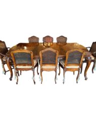 antique-french-extension-dining-table-2-leaves-8-caned-chairs-set-7854