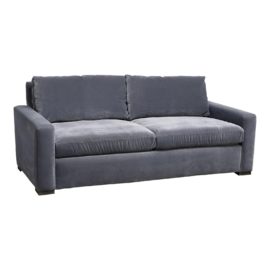 Restoration Hardware Petite Maxwell Sofa in Vintage Velvet Grey Oak. Original Price: $4,595