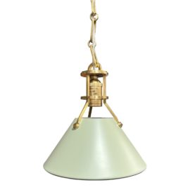 Hudson Valley Painted Leaf Green + Aged Brass No.2 Pendant. Original Price: $774