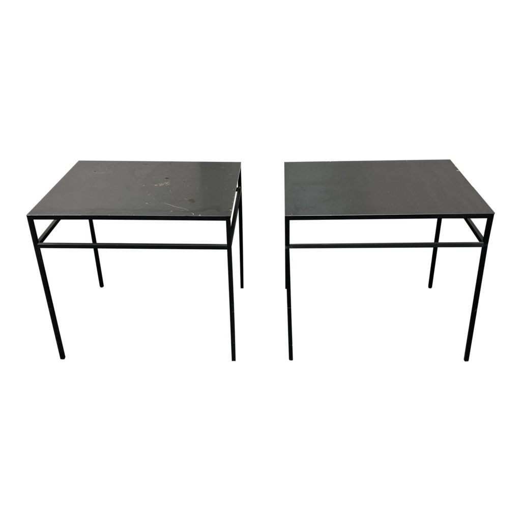 Late 20th Century Industrial Style Metal Work Side Tables, a Pair ...