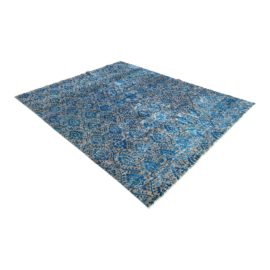 Contemporary Silk + Wool Damask Area Rug - 9′2″ × 11′