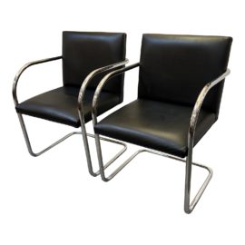 Gordon International Brno Tubular Side Chairs, a Pair