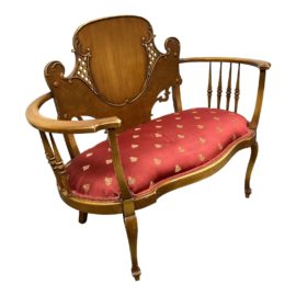 Vintage Edwardian Cedar Wood Petite Settee