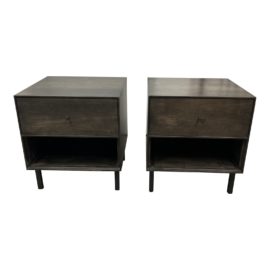 Room & Board Hudson Maple Nightstands in a Charcoal Stain, a Pair. Original Price: $2,000
