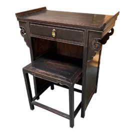 Vintage Chinese Writing Desk + Stool